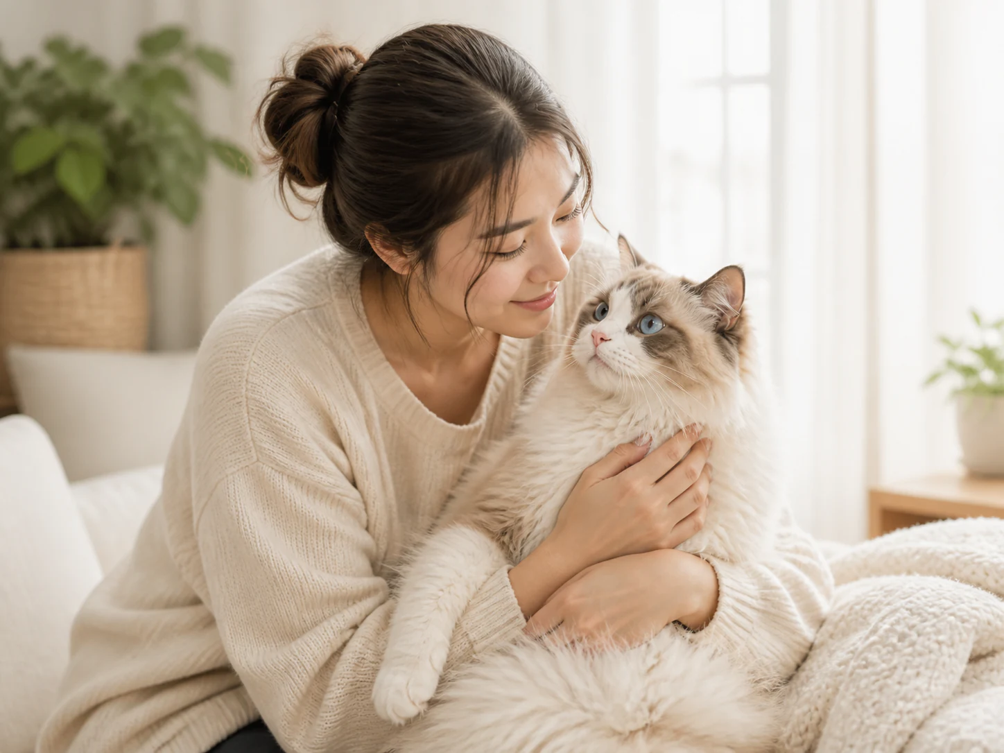 NepiPaw founder sharing a quiet moment with her cat